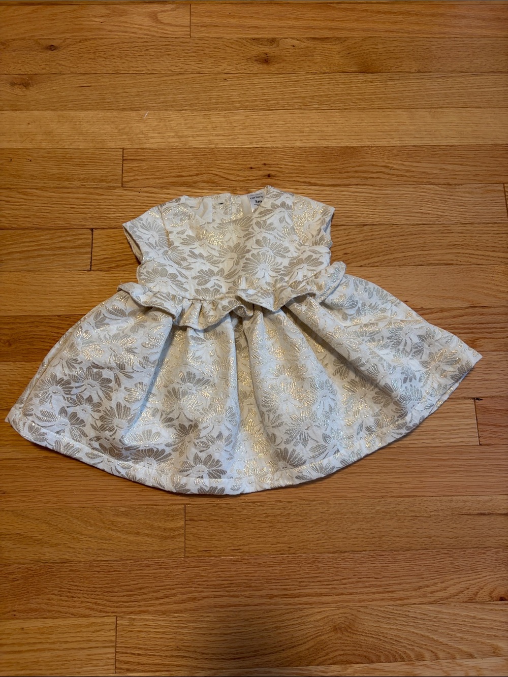 Carter's Cream and Gold Floral Party Dress